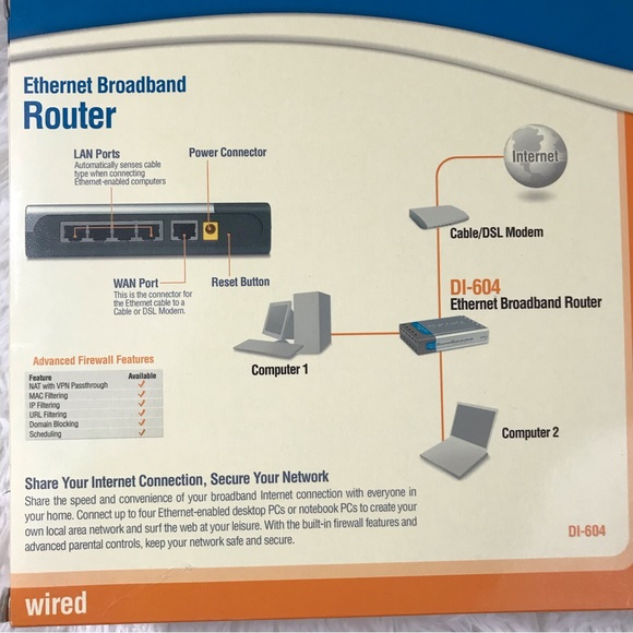 D-Link DI-604 Cable/DSL Wired Ethernet Broadband Router - Picture 15 of 16